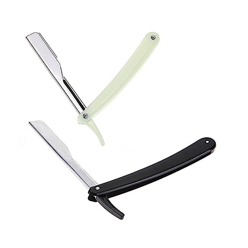 OSOLADY 1Piezas Cuchillo de Afeitar Manual para Hombre Maquinilla Vintage de Clásico y Seguro para Peluquerías y Personal Blanco