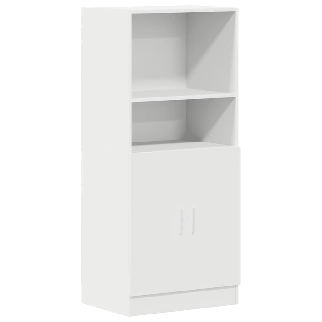 Weißes Küchenschrank Set aus Holzwerkstoff mit offenen Fächern, 95 x 41,5 x 131,5 cm, 2-teilig, für Küche, Restaurant, Hotel oder Büro, mit viel Stauraum und Variabler Türmontage