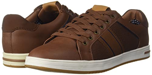 Image of shoexpress Mens Textured Lace-up Shoes with Stripe-Tipped Sole Sneaker