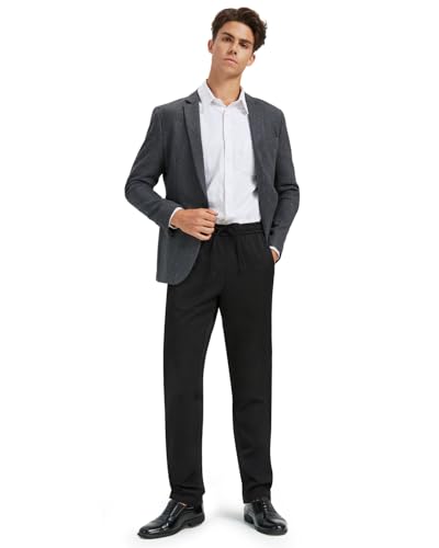 Zylioo Tall Men's Dress Pants Fit Over 6ft Mid Waisted Office Pants for Men Slim Fit Elestic Waist Casual Trousers2