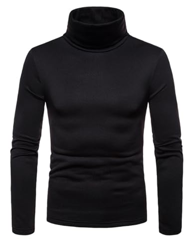 HUNGSON Men's Casual Slim Fit Basic Tops Knitted Thermal Turtleneck Pullover Sweater2