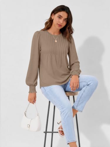 Image of AUTOMET Womens Long Sleeve Shirts Fall Blouses Tops Business Casual Outfits