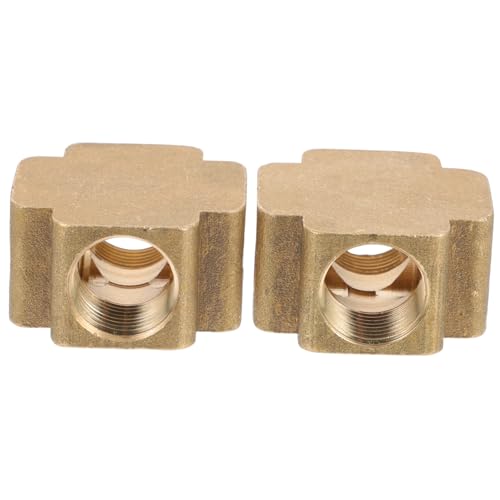 NAMOARLY 2pcs 4 Way Brass Fitting Cross Joint Brass Pipe Connector for Water Projects Easy Installation for DIY Applications