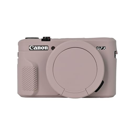 Aisnyho G7X Mark II custodia per fotocamera, custodia protettiva in silicone morbido ultra sottile e leggera per fotocamera Canon PowerShot G7X Mark II con copriobiettivo, Grigio chiaro, Custodia