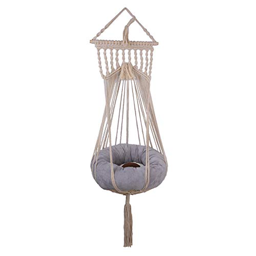 Doralus Macrame Cat Hammock Boho Interior Cat Bed (Beige) #TOP14