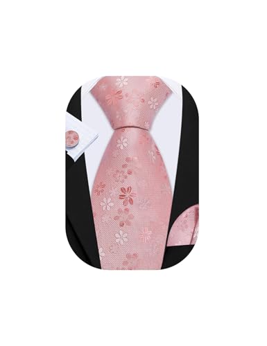 Image of Barry.Wang Fun Animal Ties for Men Designer Handkerchief Cufflink WOVEN Casual Necktie Set Festival