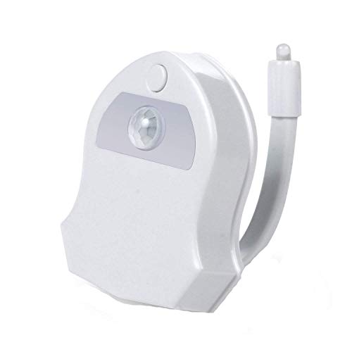 Luz nocturna para inodoro, luz LED de 16 colores, lámpara de inodoro con sensor activado por movimiento automático, luz para el asiento del inodoro para niños, padres en el cuarto de baño, casa