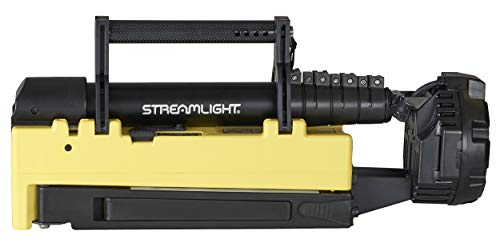 Image of Streamlight 45680 Portable Scene Light EXT 10,000-Lumen Collapsible, Rechargeable Flood Light with Heavy-Duty Shoulder Strap, 120-Volt AC Charger and 7-Foot Extension Pole, Yellow