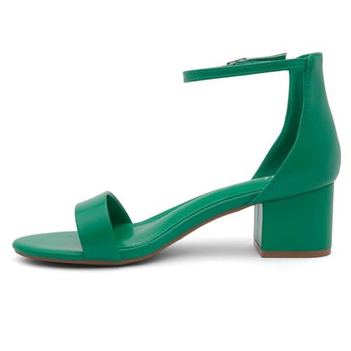 Image of Herstyle Low Block Heels for Women - 2.25 Inch Open Toe Chunky Heel Sandals with Dressy Ankle Strap for Wedding, Prom, Party & Office