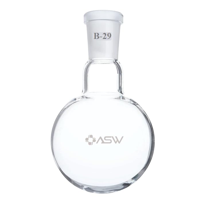 ASW Borosilicate Glass 3.3 Single Neck Round Bottom Boiling Flask, 1000ml Pack of (1), with Centre and Side Joints Size (B-29)-image-26