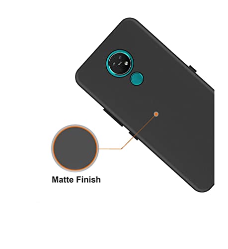 Image of Mobile Back Cover Case for Nokia 7.2 (Silicone Case|CameraProtection|Black SC1510)