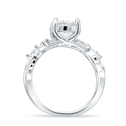 OMRANII Two Piece Round Shaped Art Deco Infinity Twisted leaf Design Marquise Cubic Zirconia Bridal Set Wedding Engagement Ring 925 Sterling Silver3