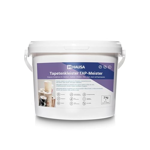 Hausa Fertigkleister TAP-Meister 3kg Kleber für Tapeten aller Art: Glasfaser-, Raufaser-, Struktur-, Vlies-, Vinyltapeten, hohe Anfangsklebkraft extra stark feuchtigkeitsbeständig Tapetenkleister