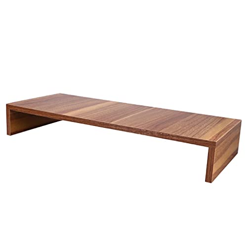 Support de moniteur de bureau multifonctions en bois brun pour écran et PC