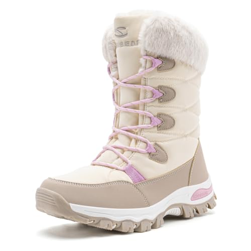 Image of HOBIBEAR Kids Winter Snow Boots Waterproof Outdoor Warm Faux Fur Lined Shoes