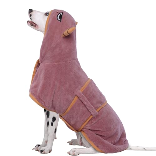 Dog Bathrobe Dog Drying Coat, Microfibre Material Fast Drying Super Absorbent Dog Bath Towel, Magic Sticker & Belly Strap, Dog Robes for After Bath Dog Bath Robe for Puppy Small Medium Large Dog Cat