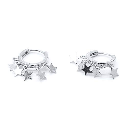 BOSAIYA SS1 2 unids de Lujo Brillante sólido 925 Plata esterlina Colgantes Colgantes Pendientes Aros joyería Fina para los Amantes de Las Parejas de Parejas Compromiso TL0412 (Gem Color : 6)