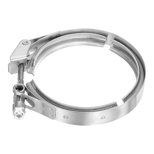 sourcing map 4.5" Quick Release V Band Clamp 304 Stainless Steel for Exhaust Systems Downpipe Exchange Exhaust Accessories, Adjustment Range 114mm / 4.49inch