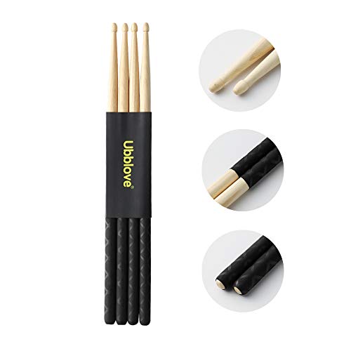 Ubblove Drumsticks 5A 2 pairs with ANTI-SLIP Handles for Drum Light Durable Wooden Drum 2 Pair Drum Sticks for Kids Adults Musical Instrument Percussion Accessories - Thumbnail 5