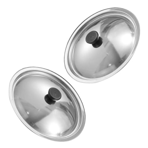 Holibanna 2 Piezas cubierta de olla tapas de utensilios de cocina cacerolas Bote accesorios para cocina ollas de cocina sartenes tapas de acero inoxidable para ollas Tapa de sartén baquelita