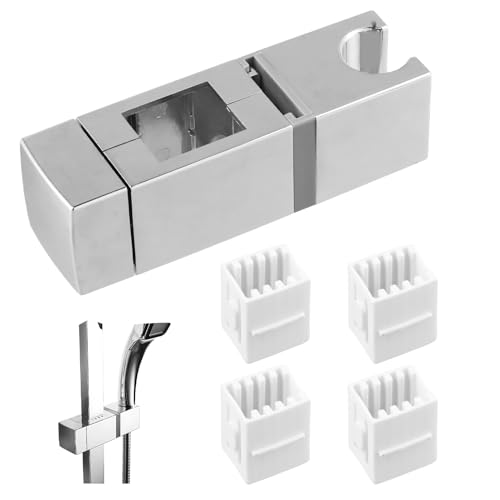 Nivofu Handheld Showers Holder, Square Slider Bar Holder, with 4 Sizes Slip-On Lift Rod Mounts, Adjustable Shower Bracket