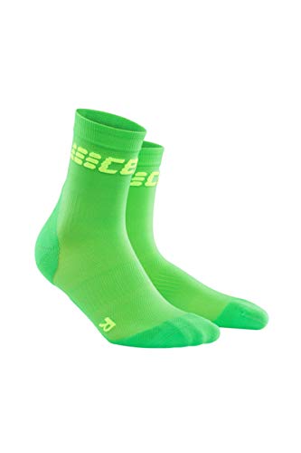 CEP Womens Crew Cut Performance Running Socks Ultralight(Viper/Green) III