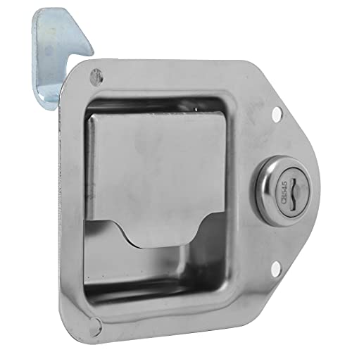 Aramox Serratura per Portiera del Rimorchio, di Sicurezza in Acciaio Inossidabile per, Camion e Cassette degli Attrezzi - Resistente con Sostituzione di 2 Chiavi