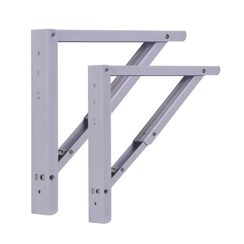 Image of Compal Wall Mounted Table Bracket, Folding Clamp Wall Mounted, Folding Shelf, Study Table Brakcet, Work, Foldable Laptop Table (20 Inch one Pair Bracket Only)