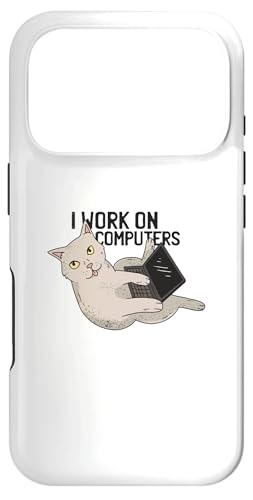 I Work On Computer - Funny Cat スマホケース iPhone 17 Pro 用