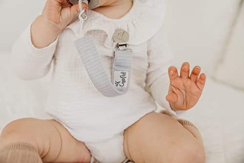 Image of Copper Pearl 3-Pack Pacifier Holders: Premium Knit Binky Clips for Baby Girls and Boys - Stylish Stainless Steel Design for Secure No-Drop Attachment - Lennon