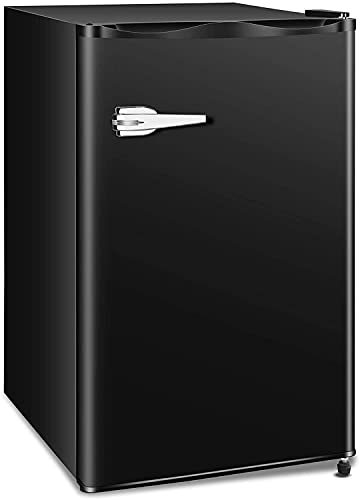 Kismile Compact Upright Freezer, Mini Freezer with Single Door and Removable Shelves, Freestanding Freezer for Apartment,Home,Office,Dormitory (Black, 2.3 Cu.ft)