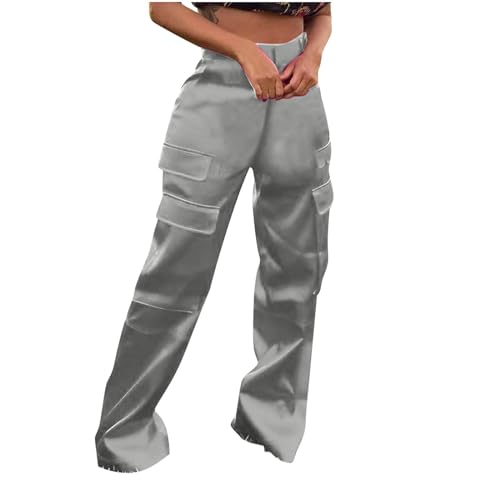 Amazon.com: Akklian Satin Cargo Pants for Women, Womens