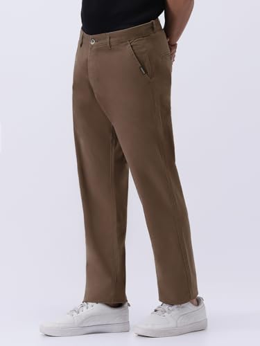 Image of Urbano Fashion Men's Regular Fit Mid Rise Cotton Casual Chinos Trousers Stretch