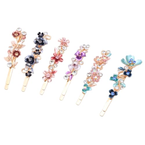 PATKAW 6 Piezas pinza de pelo de diamantes de imitación bollos Poseedor hair clips horquillas moño Horquillas para el pelo para mujer. accesorios para el cabello para mujeres aleación