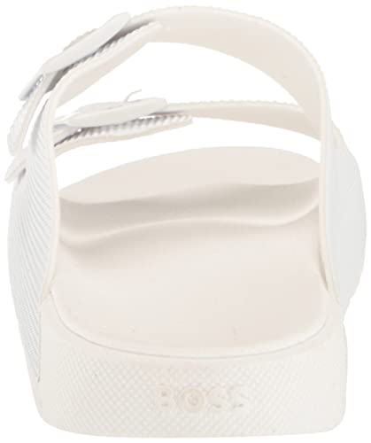 BOSS Men's Twin-Strap Structured Rubber Sandals Flat, Taglia unica3