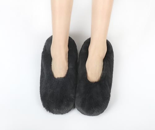Image of Keyela Women's Ballerina Slippers,Non-Slip Bedroom Slippers Socks | Soft fuzzy slipper socks for ladies Indoor home slippers Cozy sock slippers Ballet Slippers