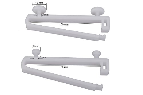 DécoProfi 10x Schlaufengleiter für Gardinenschienen 6mm x 50mm Weiß I Für Innenlauf von Gardinen/Vorhangschienen I Gleiter Schiebegardinen mit Schlaufen