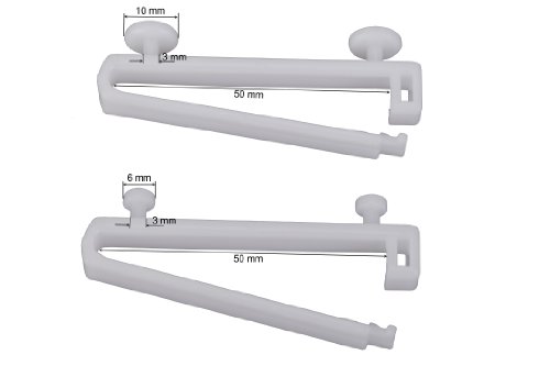 DecoProfi Schlaufengleiter, Länge 50 mm, Weiss, 10 Stück, für Innenlaufprofile/Gardinenschienen