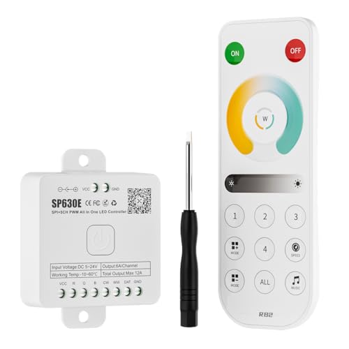 Image of BTF-LIGHTING SP630E Bluetooth Controllers 4 Zones 2.4GHz RF RB2 Remote Kit | APP & RF Remote, Supports COB /SMD PWM & SPI CCT Tunable White LED Strip WS2811 etc DC5V /12V /24V, For Smart Home Lighting