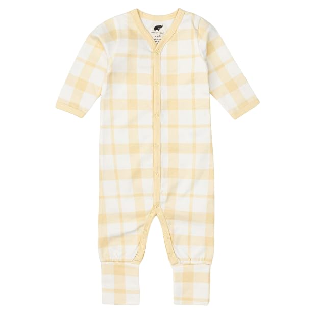 Image of MONICA + ANDY On the Go One-Piece for Baby Girls & Boys (0-9+ Months) – Soft Long Sleeve Romper, Made with Organic Cotton