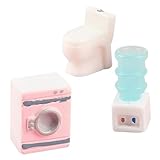 Mini toilettes pour maison de poupée - il s'agit d'un ensemble de modèle de machine à laver, de toilettes et de fontaine à eau pour maison de poupée, avec une forme et un design réalistes.