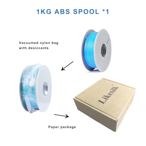 Likesilk ABS BLACK 1KG Filament 1.75Mm, Abs 3D Printer Filament 1.75Mm Heat Resistant 1Kg thumb #5