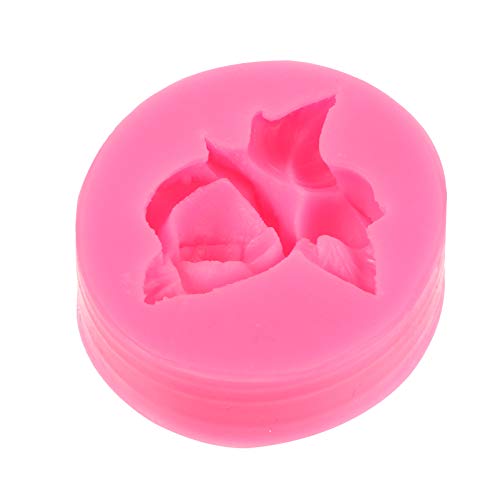 Molde de silicone de rosa 3D Hemoton para decoração de bolos de flores de rosas para flores de choco