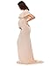 JustVH Maternity Fitted Elegant Gown Short Sleeve Off Shoulder Ruffles Slim Fit Maxi Photography Dress