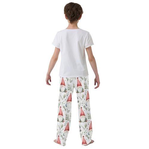 Boys' Pants Watercolor Christmas Gnome Leaves Long Bottoms Jogger Pants Elastic Waist Trousers with Pockets S-XL3
