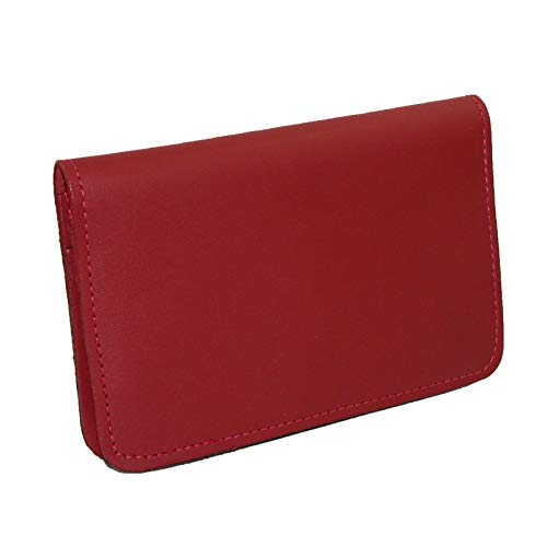 Leather Top Stub Checkbook Cover Many Colors (Red)