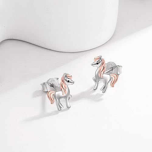 Horse Stud Earrings for Womens 925 Sterling Silver Hypoallergenic Little Horse Earring Horse Jewelry Animal Jewelry Gifts for Women2