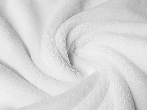 CRS Fur Fabrics blanco, Tela de rizo de bambú, color, 1 m, 150 x 100 cm, 1Mtr-150cm x 100cm