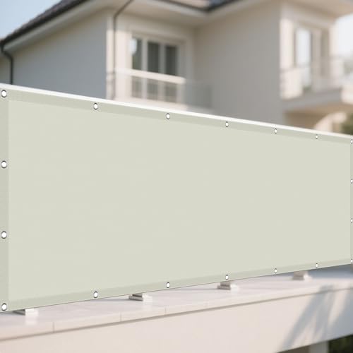 Voile d'ombrage avec kit de fixation complet auvent imperméable en toile blanche pour balcon - 2