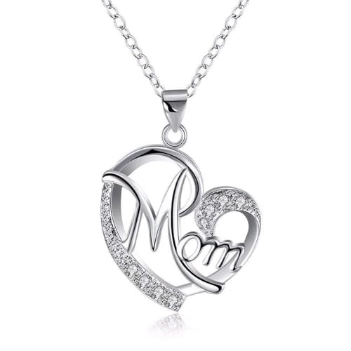 Collier et pendentif coeur pour maman serti de zircons aux finitions soignées
